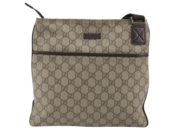 Borsa a tracolla GUCCI GG Supreme PVC Beige Argento 141626 Auth 190277A - vista 2
