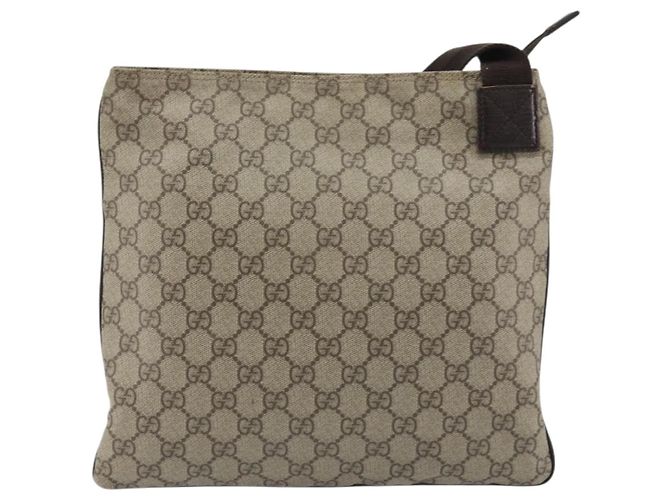 Borsa a tracolla GUCCI GG Supreme PVC Beige Argento 141626 Auth 190277A - vista 3