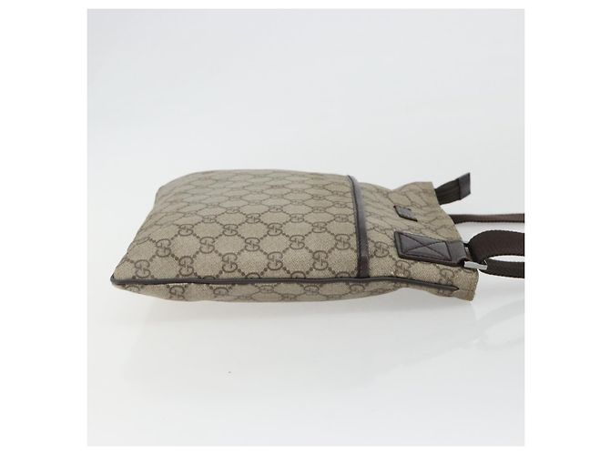 Borsa a tracolla GUCCI GG Supreme PVC Beige Argento 141626 Auth 190277A - vista 4