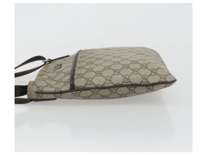 Borsa a tracolla GUCCI GG Supreme PVC Beige Argento 141626 Auth 190277A - vista 5