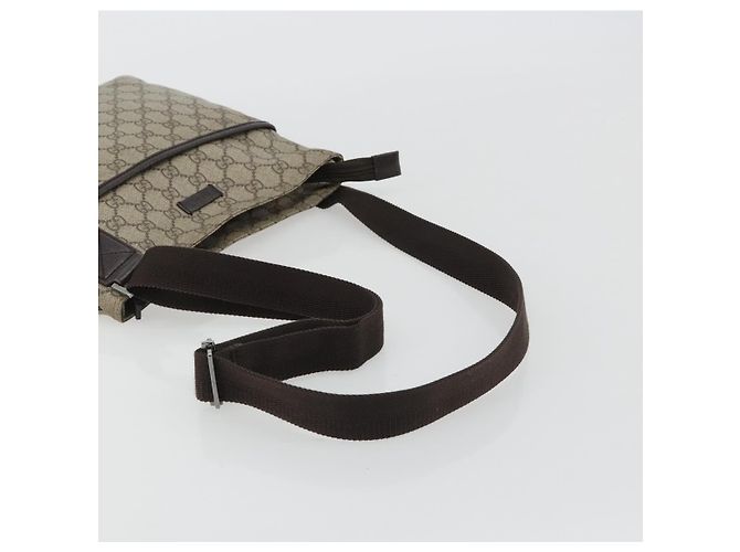 Borsa a tracolla GUCCI GG Supreme PVC Beige Argento 141626 Auth 190277A - vista 7