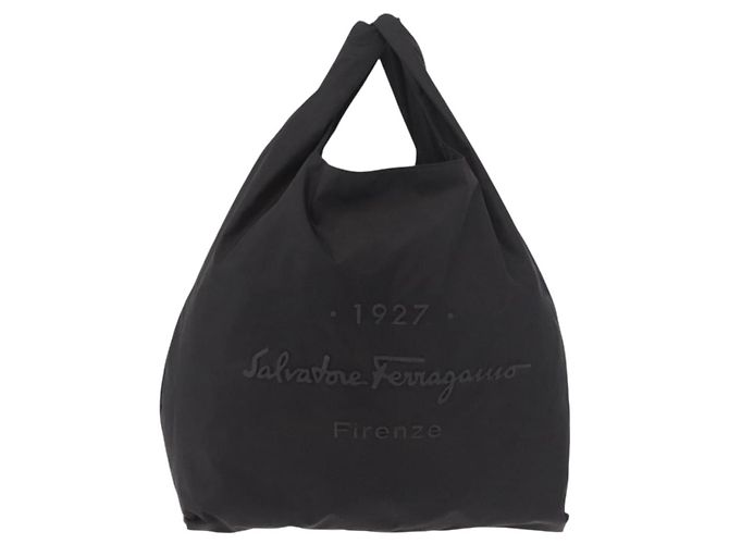 Borsa a mano Salvatore Ferragamo in nylon nero Auth ka5019A - vista 13