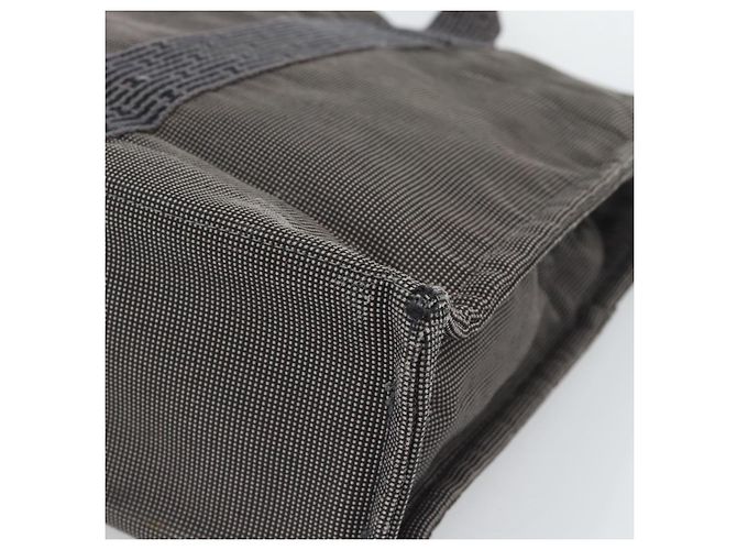 Hermès HERMES Her Line MM Handtasche Canvas Grau Silber Authentisch 189544 Braun - Ansicht 12