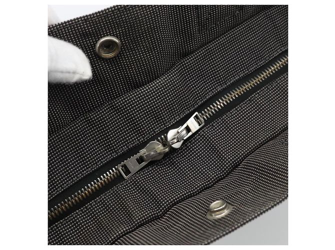 Hermès HERMES Her Line MM Handtasche Canvas Grau Silber Authentisch 189544 Braun - Ansicht 14