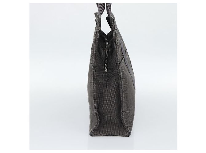 Hermès HERMES Her Line MM Handtasche Canvas Grau Silber Authentisch 189544 Braun - Ansicht 4