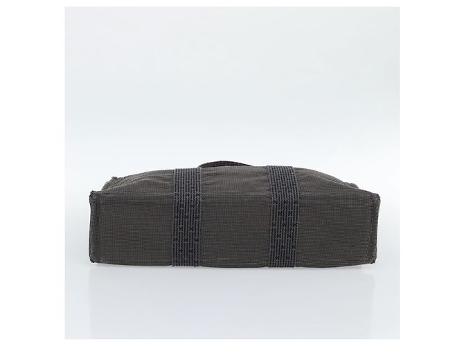 Hermès HERMES Her Line MM Handtasche Canvas Grau Silber Authentisch 189544 Braun - Ansicht 9