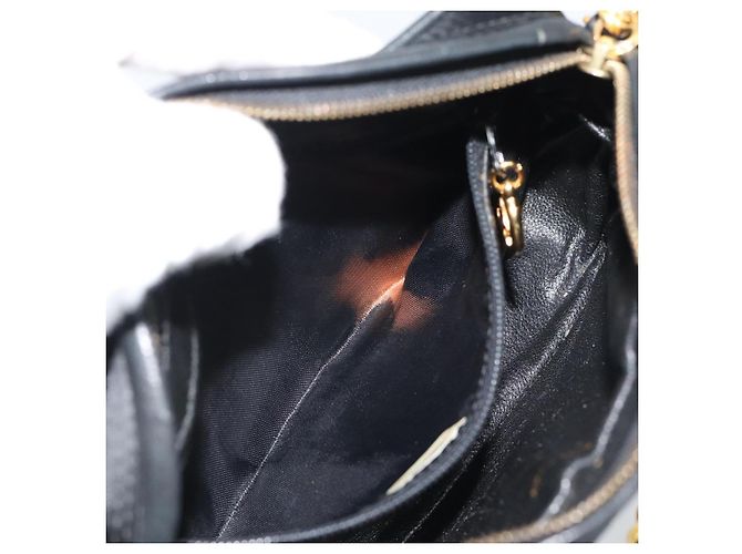 CHANEL Matelasse Chain Shoulder Bag Satin Black Gold CC Auth 189794V Preto Dourado - vista 11