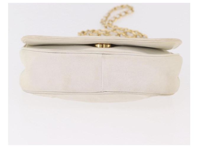 CHANEL Chain Shoulder Bag Lammleder Weiß Gold CC Auth 186589A Golden - Ansicht 6
