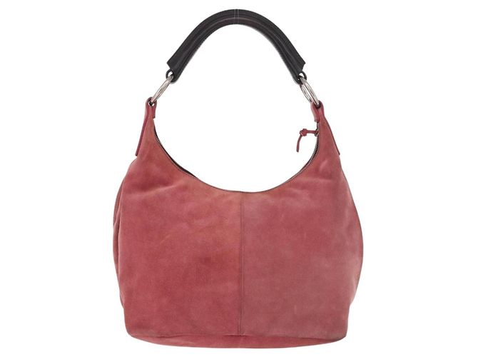 Borsa a Spalla Miu Miu in Scamosciato Rosa e Argento Autentica 189307 - vista 2