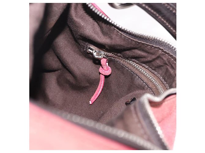 Borsa a Spalla Miu Miu in Scamosciato Rosa e Argento Autentica 189307 - vista 20