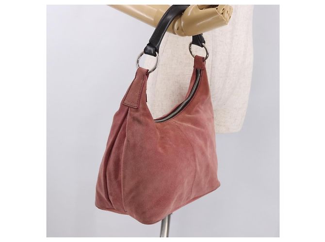 Borsa a Spalla Miu Miu in Scamosciato Rosa e Argento Autentica 189307 - vista 22