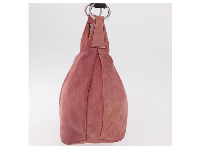 Borsa a Spalla Miu Miu in Scamosciato Rosa e Argento Autentica 189307 - vista 4