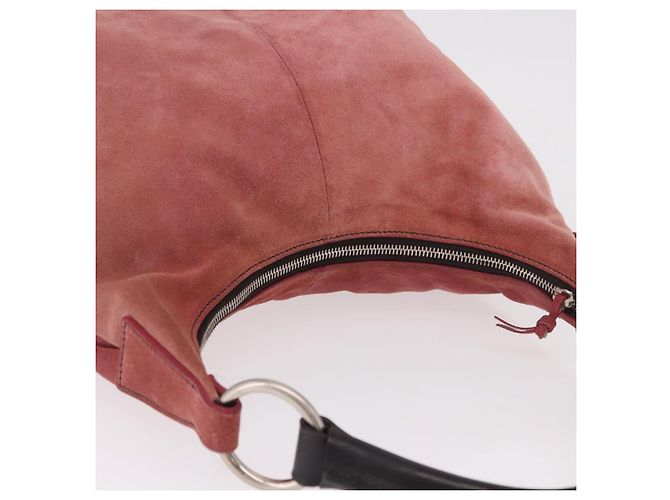 Borsa a Spalla Miu Miu in Scamosciato Rosa e Argento Autentica 189307 - vista 6