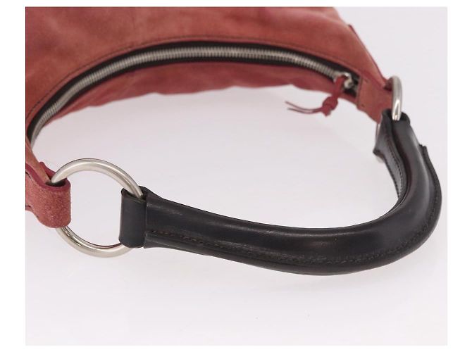 Borsa a Spalla Miu Miu in Scamosciato Rosa e Argento Autentica 189307 - vista 7