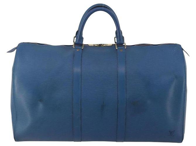 LOUIS VUITTON Epi Keepall 50 Boston Bag Blue M42965 LV Auth bs35627 - vista 13