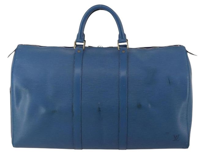 LOUIS VUITTON Epi Keepall 50 Boston Bag Blue M42965 LV Auth bs35627 - vista 2