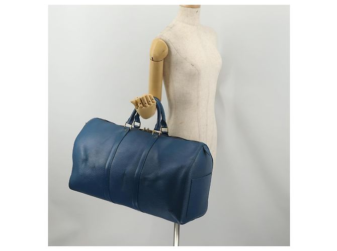 LOUIS VUITTON Epi Keepall 50 Boston Bag Blue M42965 LV Auth bs35627 - vista 23