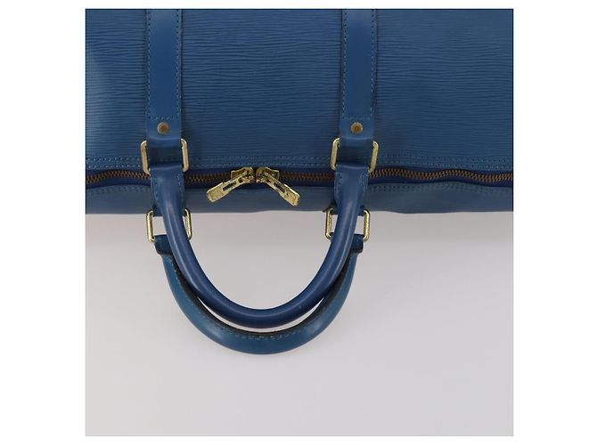 LOUIS VUITTON Epi Keepall 50 Boston Bag Blue M42965 LV Auth bs35627 - vista 7