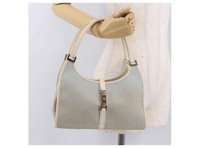 Borsa a mano Jackie GG Canvas Gucci azzurro chiaro oro 002 5068 Auth 190748 D'oro Blu chiaro - vista 23