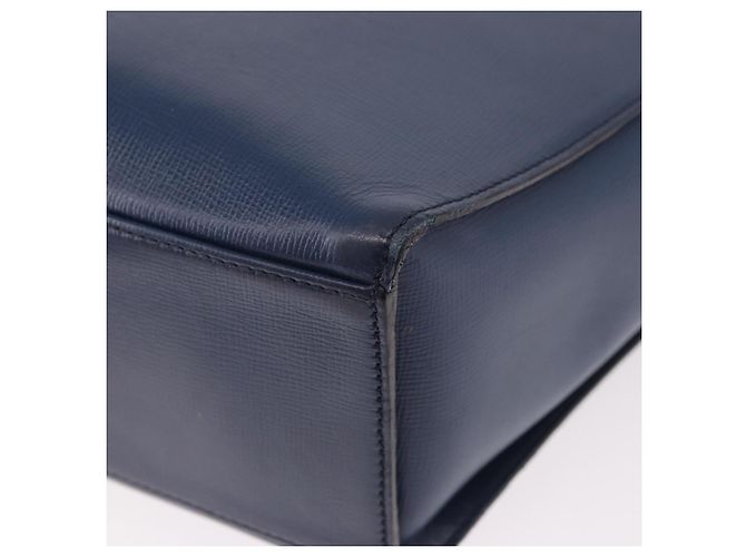 Borsa a tracolla Christian Dior in pelle blu e oro Auth bs35948 D'oro - vista 13