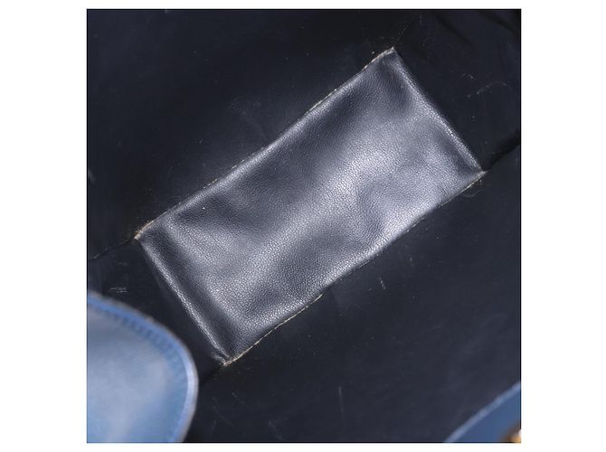 Borsa a tracolla Christian Dior in pelle blu e oro Auth bs35948 D'oro - vista 16