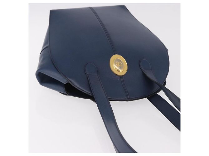Borsa a tracolla Christian Dior in pelle blu e oro Auth bs35948 D'oro - vista 6