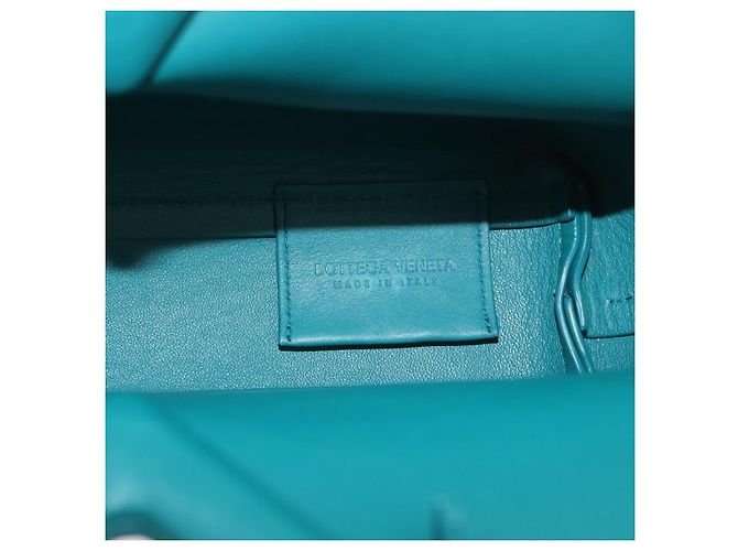 Bottega Veneta Borsa Small Triangle Point BOTTEGAVENETA in pelle 2way Turquoise Blue Auth bs35952V Turchese - vista 10