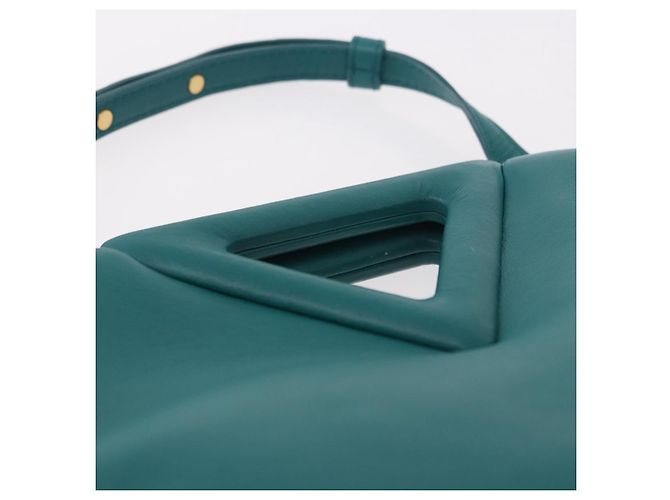 Bottega Veneta Borsa Small Triangle Point BOTTEGAVENETA in pelle 2way Turquoise Blue Auth bs35952V Turchese - vista 14