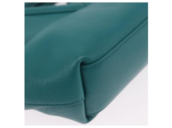 Bottega Veneta Borsa Small Triangle Point BOTTEGAVENETA in pelle 2way Turquoise Blue Auth bs35952V Turchese - vista 16