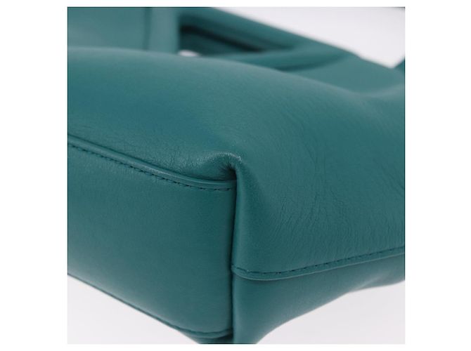 Bottega Veneta Borsa Small Triangle Point BOTTEGAVENETA in pelle 2way Turquoise Blue Auth bs35952V Turchese - vista 17