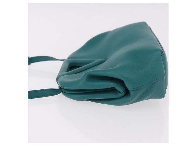 Bottega Veneta Borsa Small Triangle Point BOTTEGAVENETA in pelle 2way Turquoise Blue Auth bs35952V Turchese - vista 4