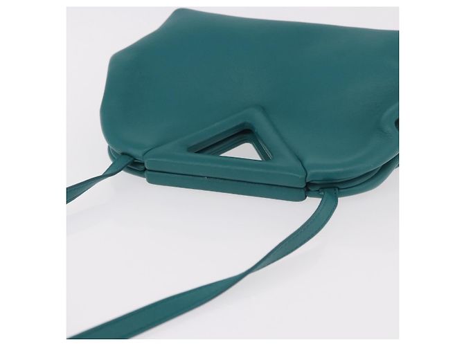 Bottega Veneta Borsa Small Triangle Point BOTTEGAVENETA in pelle 2way Turquoise Blue Auth bs35952V Turchese - vista 6