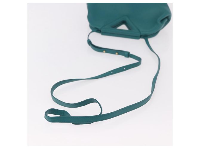 Bottega Veneta Borsa Small Triangle Point BOTTEGAVENETA in pelle 2way Turquoise Blue Auth bs35952V Turchese - vista 8
