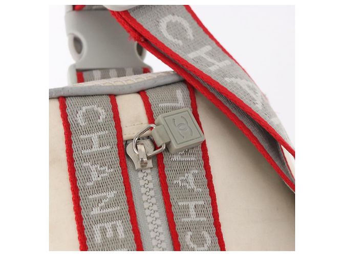 CHANEL Chanel Sports Shoulder Bag Nylon White Silver CC Auth hk3904 Argento Bianco - vista 10