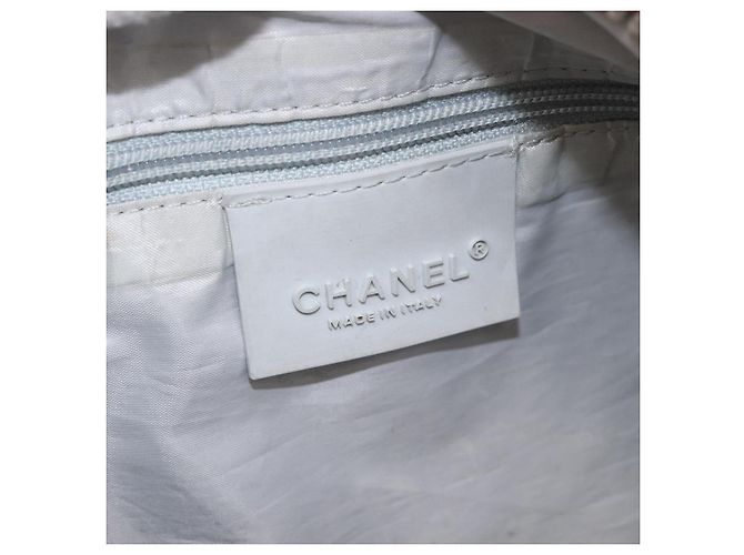 CHANEL Chanel Sports Shoulder Bag Nylon White Silver CC Auth hk3904 Argento Bianco - vista 11