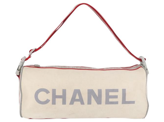 CHANEL Chanel Sports Shoulder Bag Nylon White Silver CC Auth hk3904 Argento Bianco - vista 13