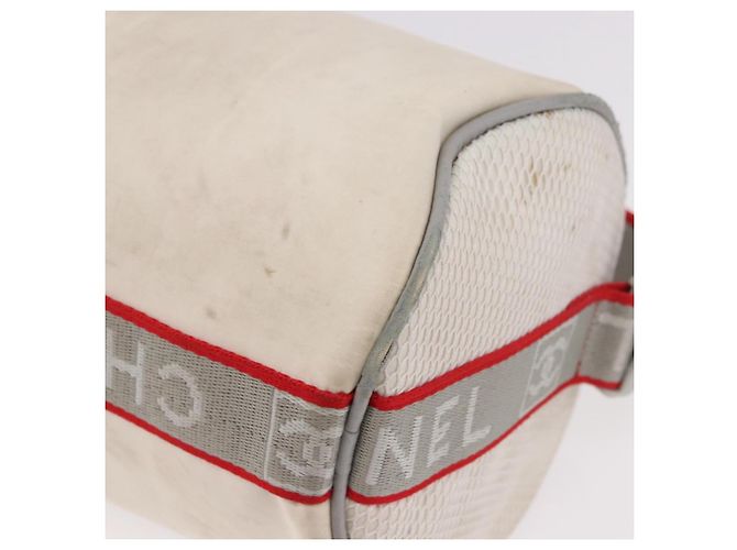 CHANEL Chanel Sports Shoulder Bag Nylon White Silver CC Auth hk3904 Argento Bianco - vista 14