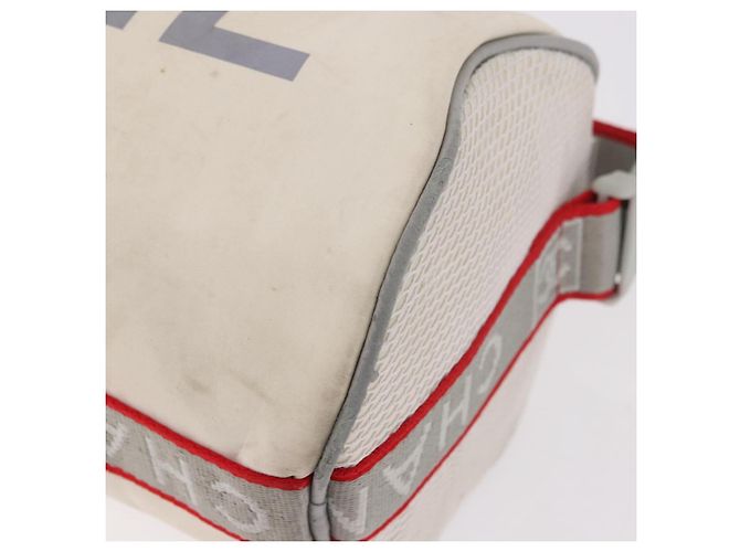 CHANEL Chanel Sports Shoulder Bag Nylon White Silver CC Auth hk3904 Argento Bianco - vista 16