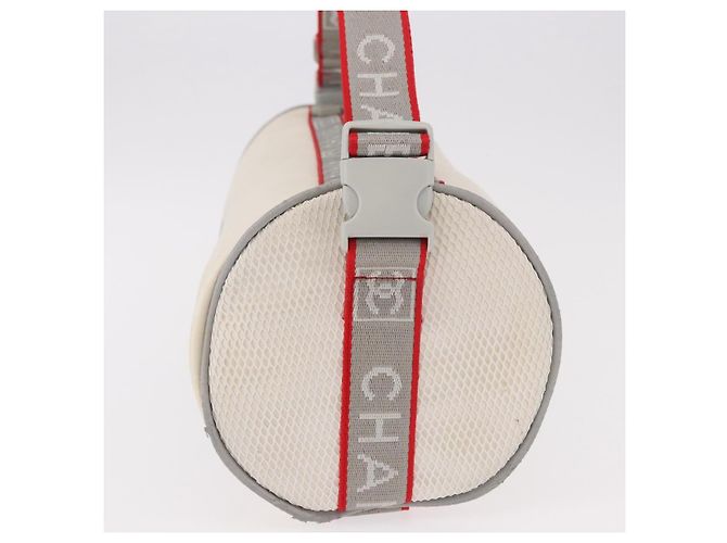 CHANEL Chanel Sports Shoulder Bag Nylon White Silver CC Auth hk3904 Argento Bianco - vista 3