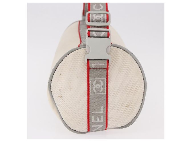 CHANEL Chanel Sports Shoulder Bag Nylon White Silver CC Auth hk3904 Argento Bianco - vista 4