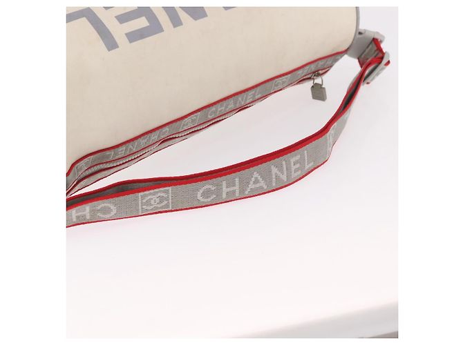 CHANEL Chanel Sports Shoulder Bag Nylon White Silver CC Auth hk3904 Argento Bianco - vista 7