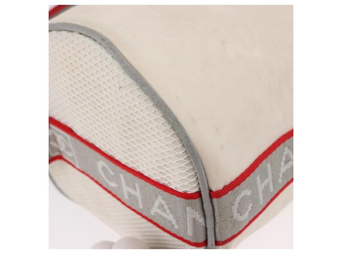 CHANEL Chanel Sports Shoulder Bag Nylon White Silver CC Auth hk3904 Argento Bianco - vista 9