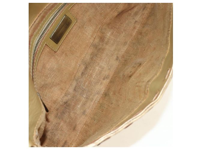 FENDI Zucca Canvas Mamma Baguette Schultertasche aus Leder Gold Auth 189267SAM - Ansicht 10