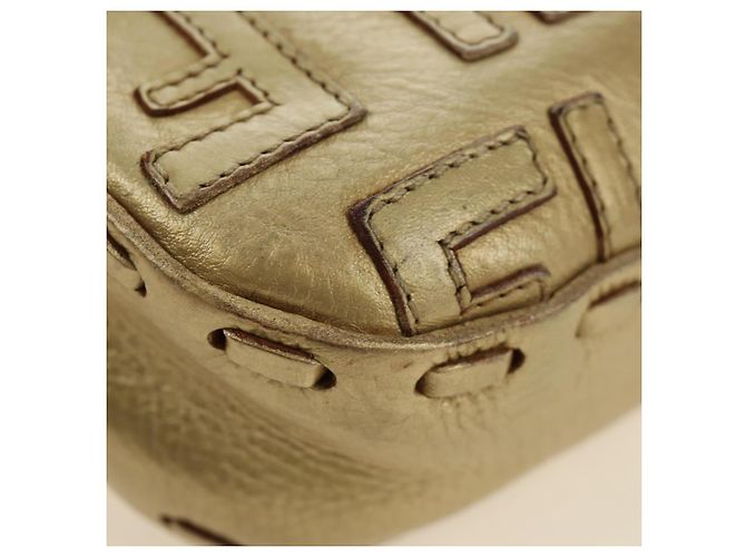 FENDI Zucca Canvas Mamma Baguette Schultertasche aus Leder Gold Auth 189267SAM - Ansicht 17