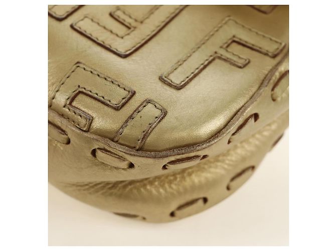FENDI Zucca Canvas Mamma Baguette Schultertasche aus Leder Gold Auth 189267SAM - Ansicht 18