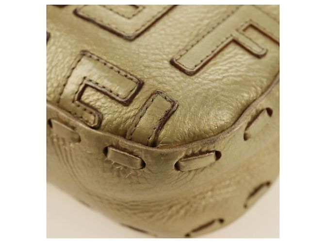 FENDI Zucca Canvas Mamma Baguette Schultertasche aus Leder Gold Auth 189267SAM - Ansicht 20