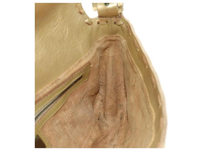 FENDI Zucca Canvas Mamma Baguette Schultertasche aus Leder Gold Auth 189267SAM - Ansicht 25