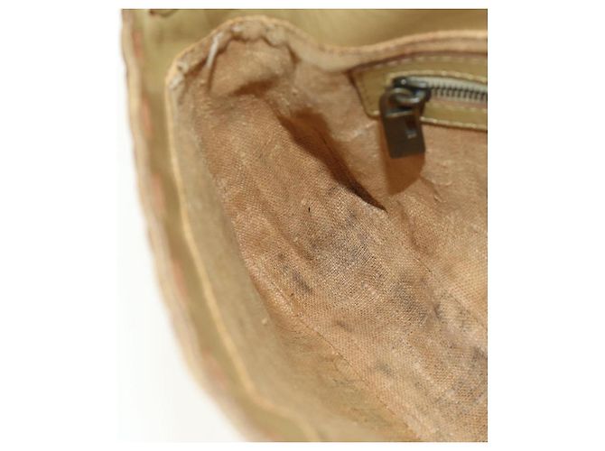 FENDI Zucca Canvas Mamma Baguette Schultertasche aus Leder Gold Auth 189267SAM - Ansicht 26