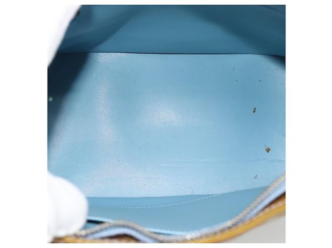 LOUIS VUITTON Borsa Monogram Vernis Houston Baby Blue M91005 LV Auth 189650 Blu chiaro - vista 11