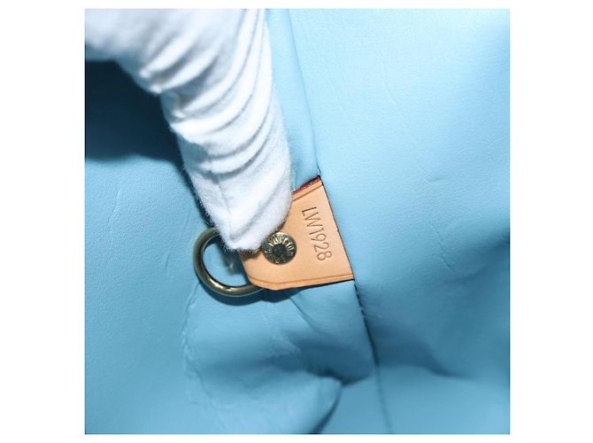 LOUIS VUITTON Borsa Monogram Vernis Houston Baby Blue M91005 LV Auth 189650 Blu chiaro - vista 12